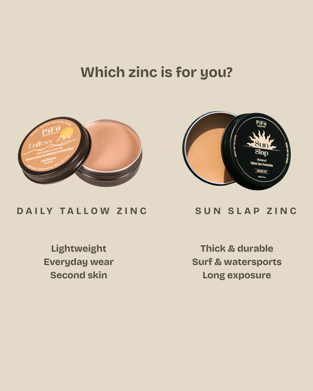 Tallow Surf Zinc – Tinted Natural Zinc Balm Sun Slap