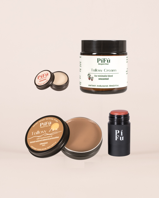 Glow & Protect Bundle | Tallow Moisturiser, Zinc, Lips